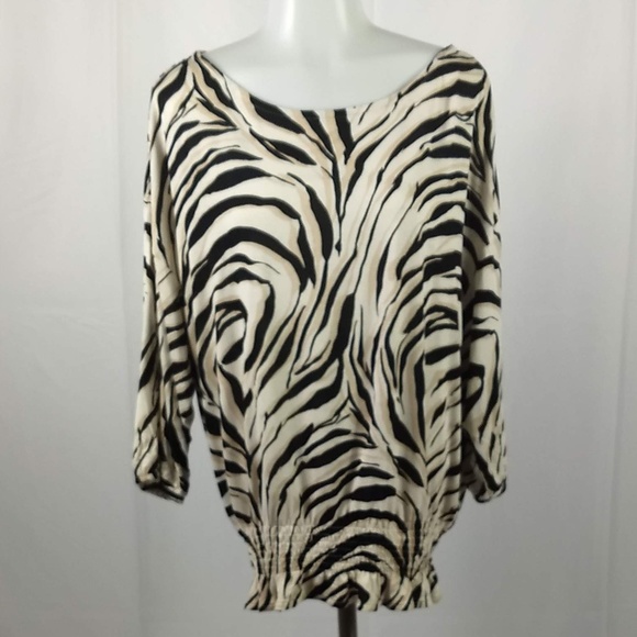 Ann Taylor Loft Size Large Animal Print Blouse Top - Picture 7 of 8
